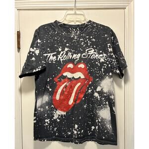 The Rolling Stones '89 North American Tour Distressed Graphic T-Shirt Size Large